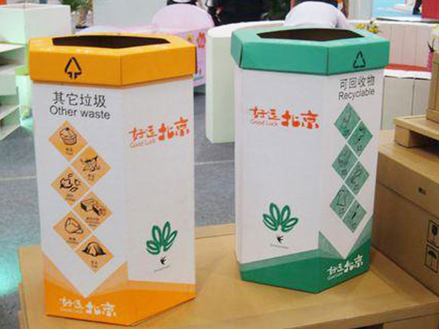 用鞋盒制作分類垃圾桶