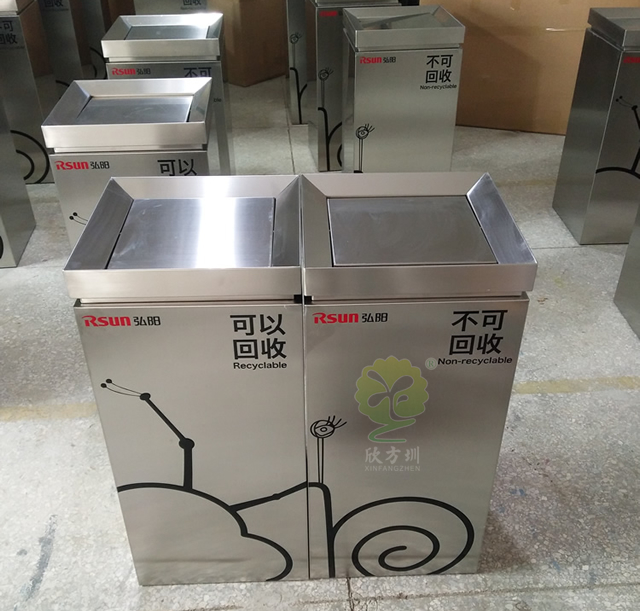 商場分類不銹鋼垃圾箱