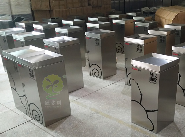 商場分類不銹鋼垃圾箱