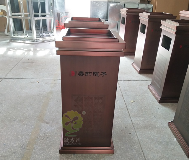 電梯口方形不銹鋼垃圾桶