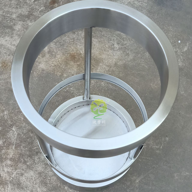 地鐵不銹鋼圓形防爆果皮箱