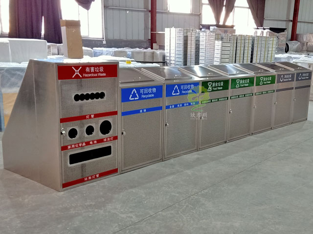 深圳不銹鋼垃圾箱廠家定制社區(qū)分類生活垃圾箱