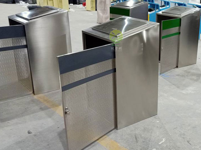 深圳不銹鋼垃圾箱廠家定制社區(qū)分類生活垃圾箱