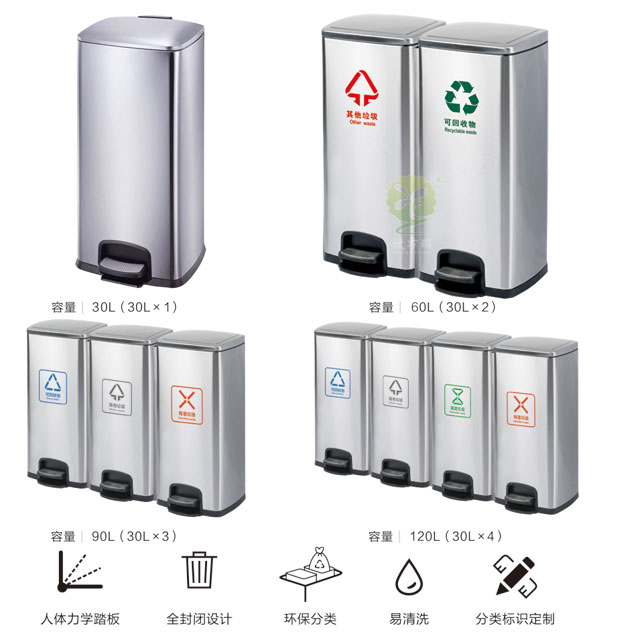 家用室內(nèi)不銹鋼腳踏果皮桶