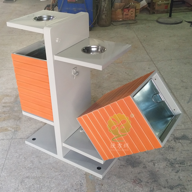 公園創意分類鋼木垃圾桶