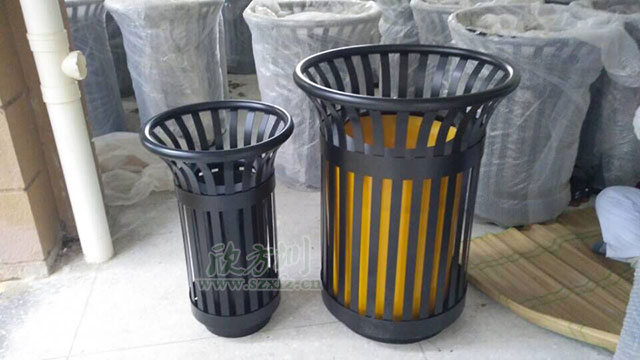 戶外花籃鋼制垃圾桶