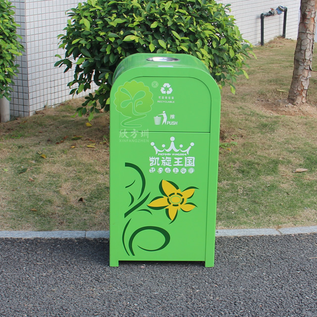 戶外景區方形鋼制垃圾箱