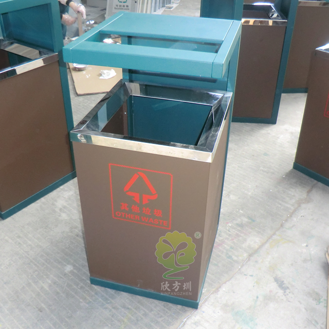 酒店方形室內鋼制垃圾桶