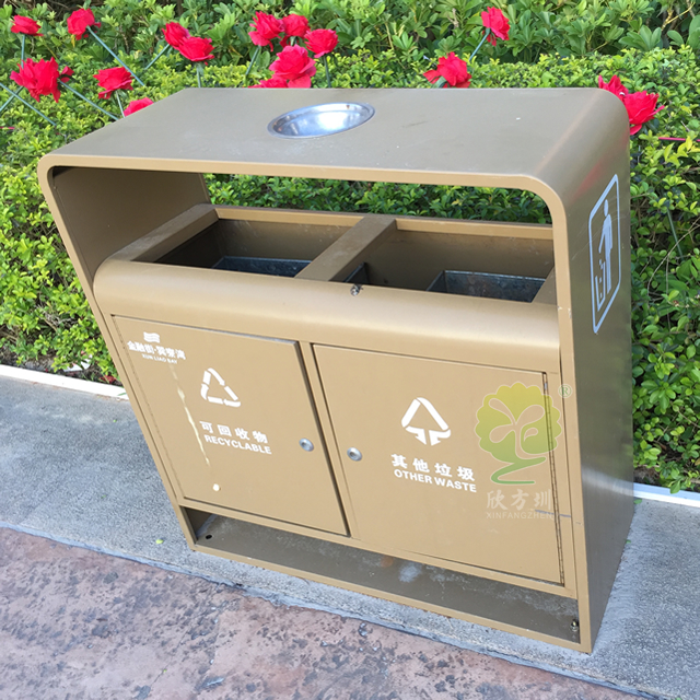 戶外公園噴塑分類鋼制垃圾箱