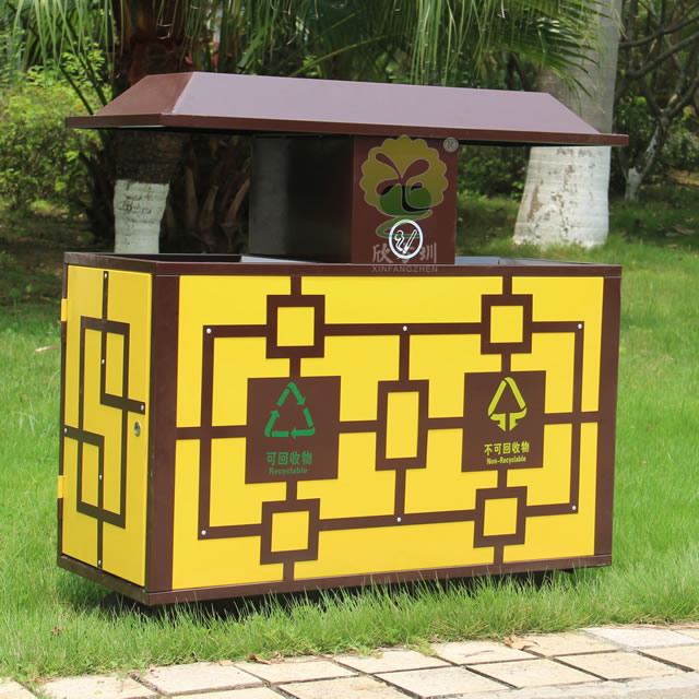 公園景區(qū)高檔分類鋼制垃圾桶